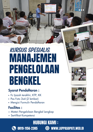 Kursus Spesialis Manajemen Pengelolaan Pembukuan Bengkel